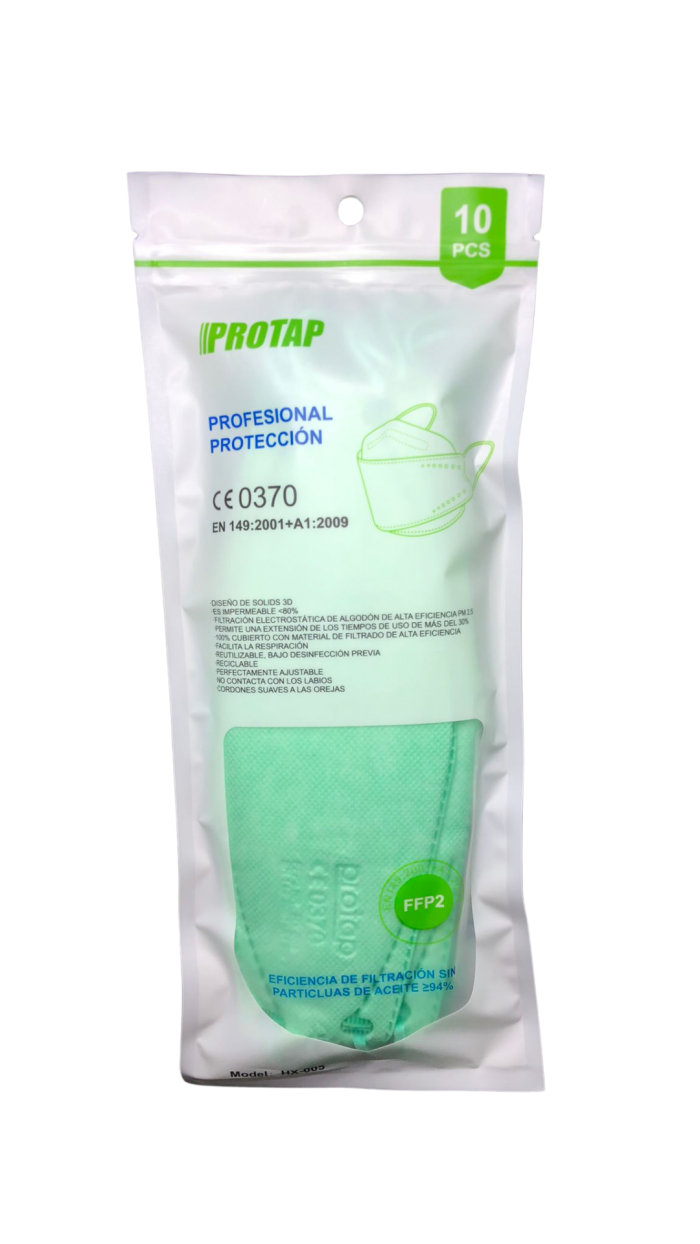 TAPABOCAS FFP2 PROTAP VERDE PAQUETE 10 UND - Imagen 2
